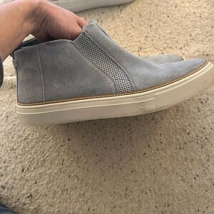 Toms ankle slide on shoe. Size 9.5 women’s. Light blue.gray. Suede.